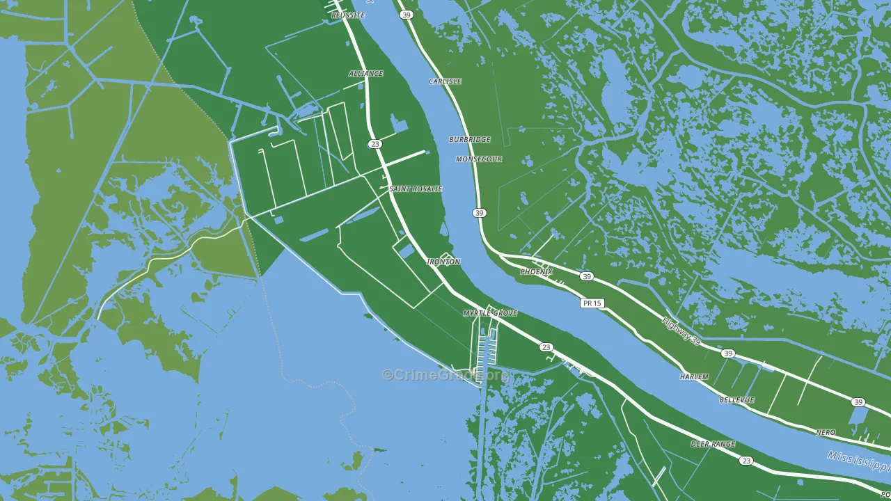 Ironton, LA Map of Vandalism Rates