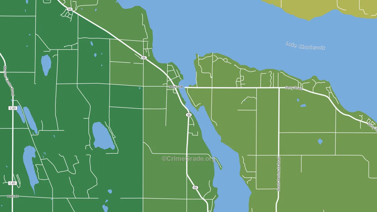 Ironton, MI Map of Vandalism Rates