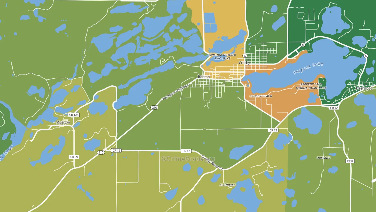 Ironton, MN Map of Vandalism Rates