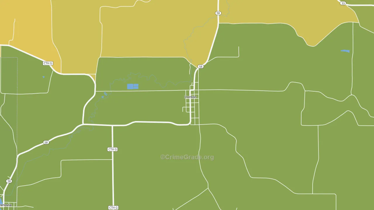 Ironton, WI Map of Vandalism Rates