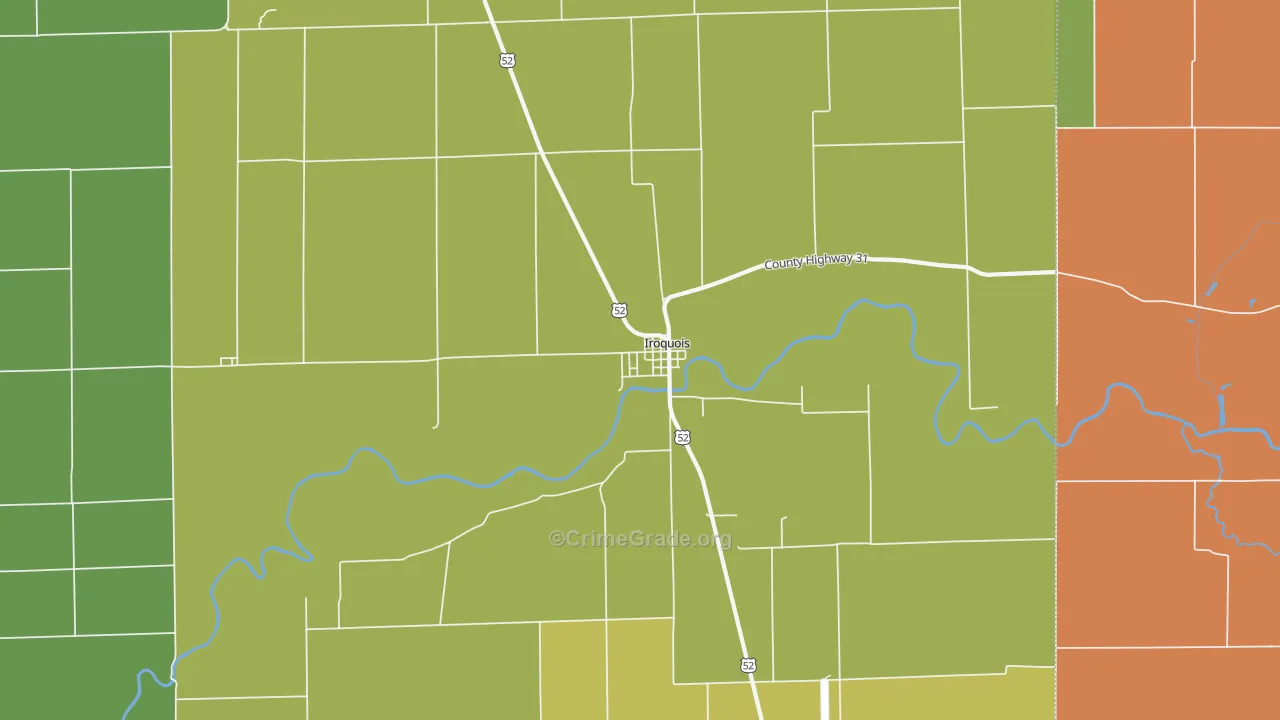 Iroquois, IL Map of Vandalism Rates
