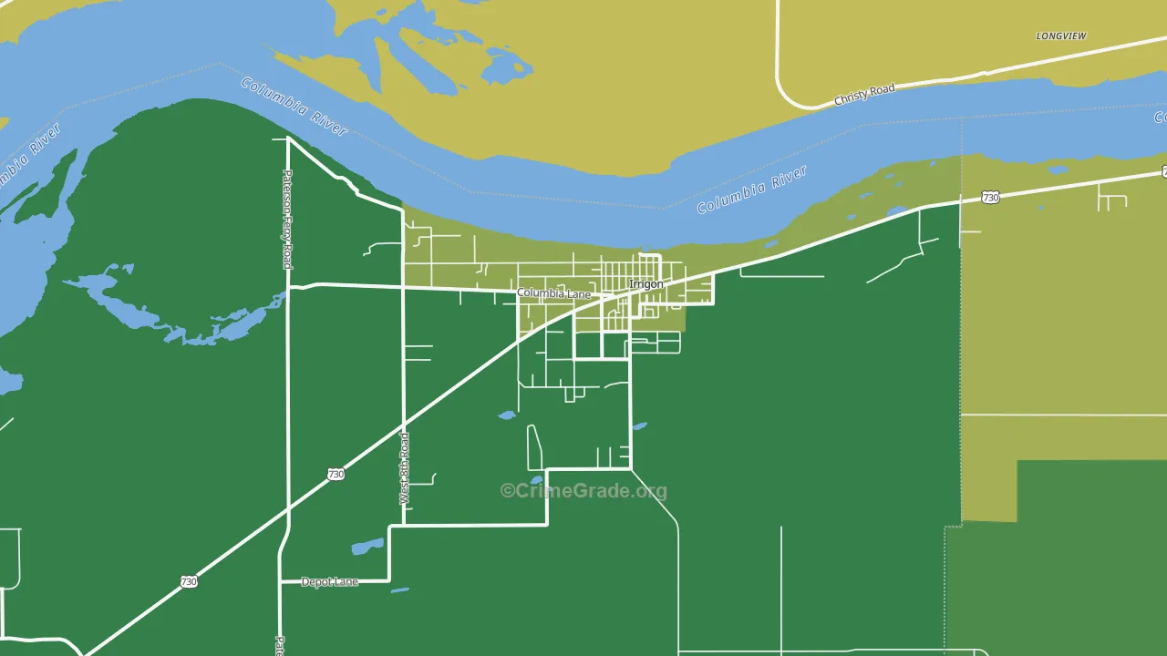 Irrigon, OR Map of Vandalism Rates
