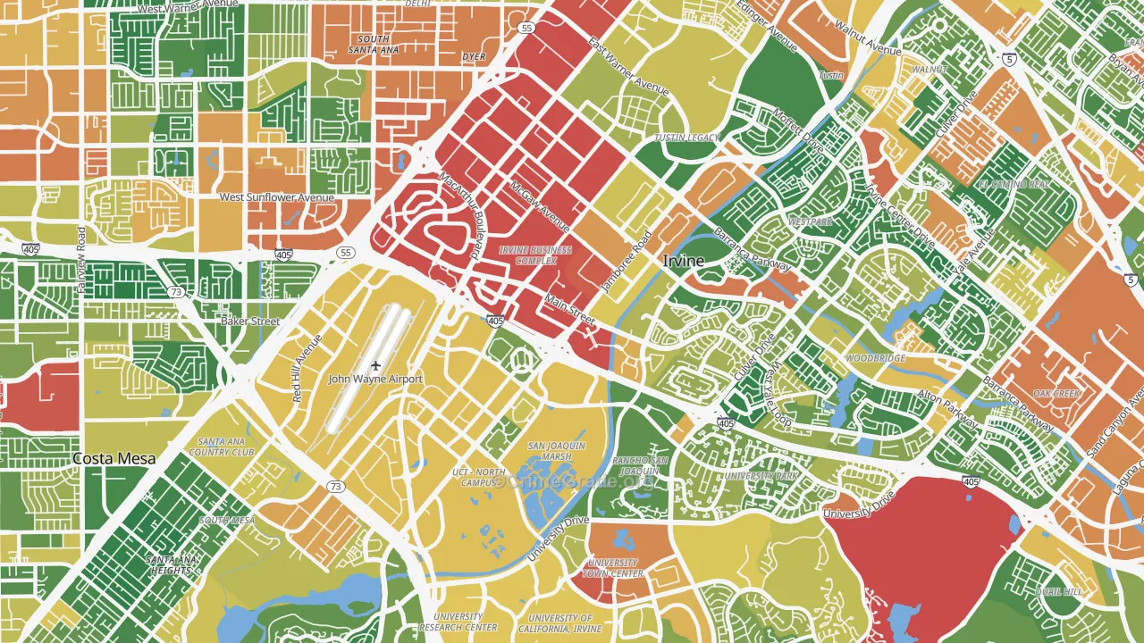 Irvine Business Complex, Irvine, CA Map of Vandalism Rates