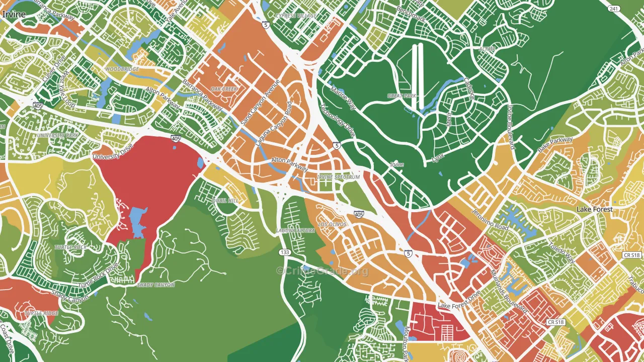 Irvine Health and Science Complex, Irvine, CA Map of Vandalism Rates