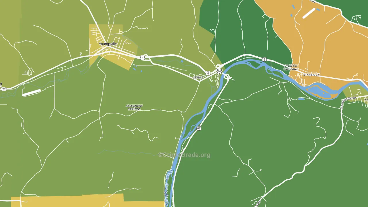 Irvine, PA Map of Vandalism Rates