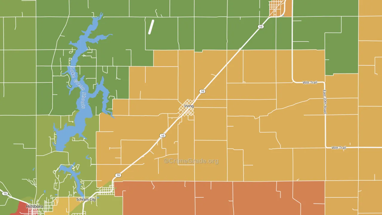 Irving, IL Map of Vandalism Rates