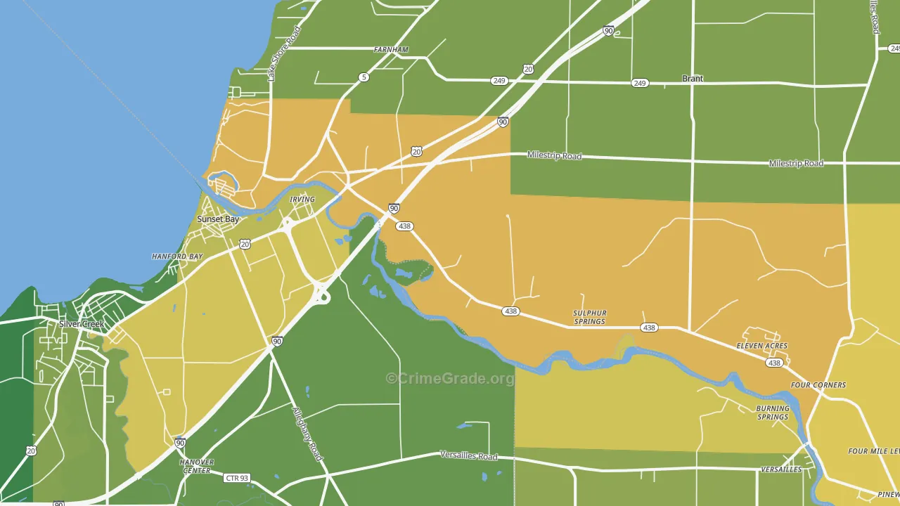 Irving, NY Map of Vandalism Rates