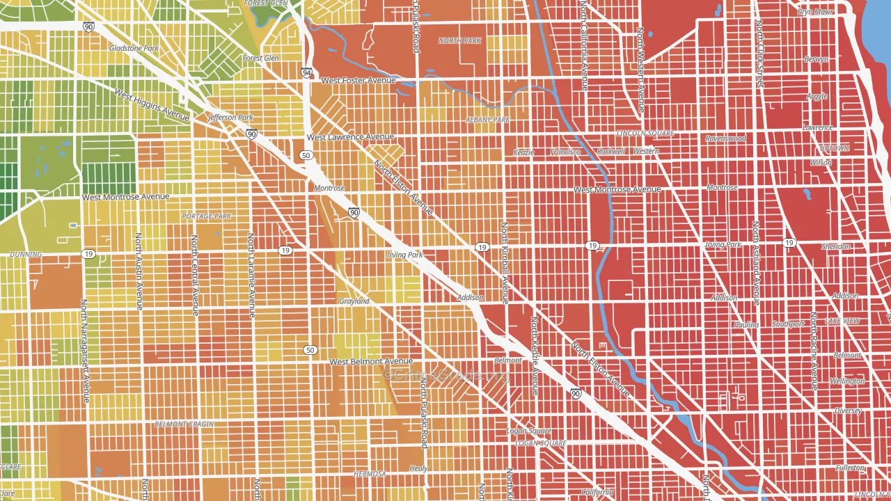 Irving Park, Chicago, IL Map of Vandalism Rates