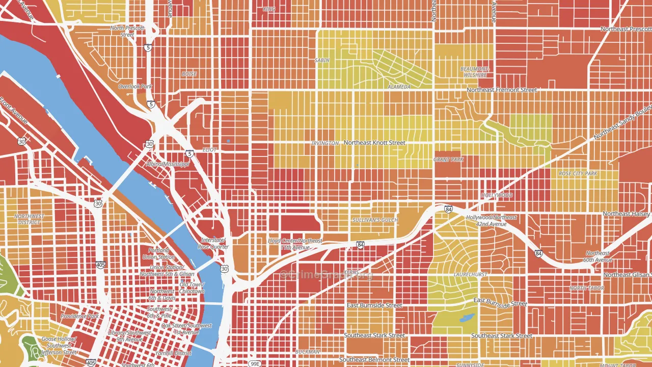 Irvington, Portland, OR Map of Vandalism Rates