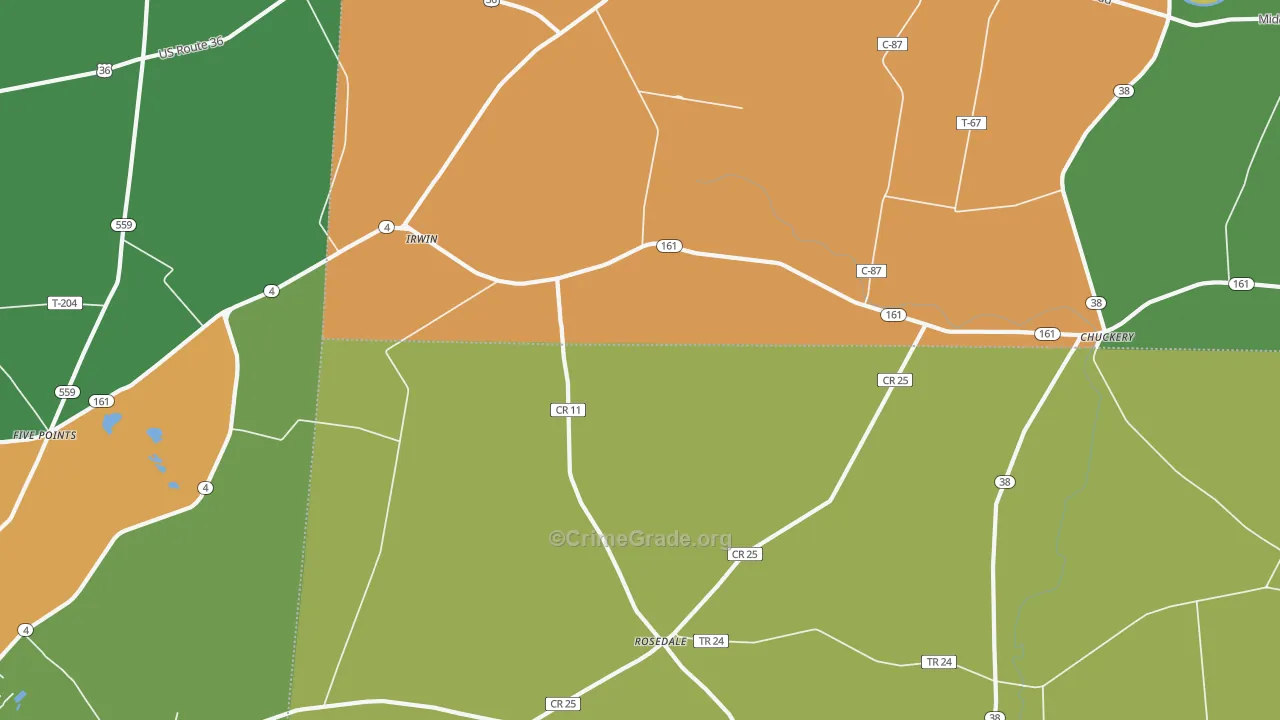Irwin, OH Map of Vandalism Rates