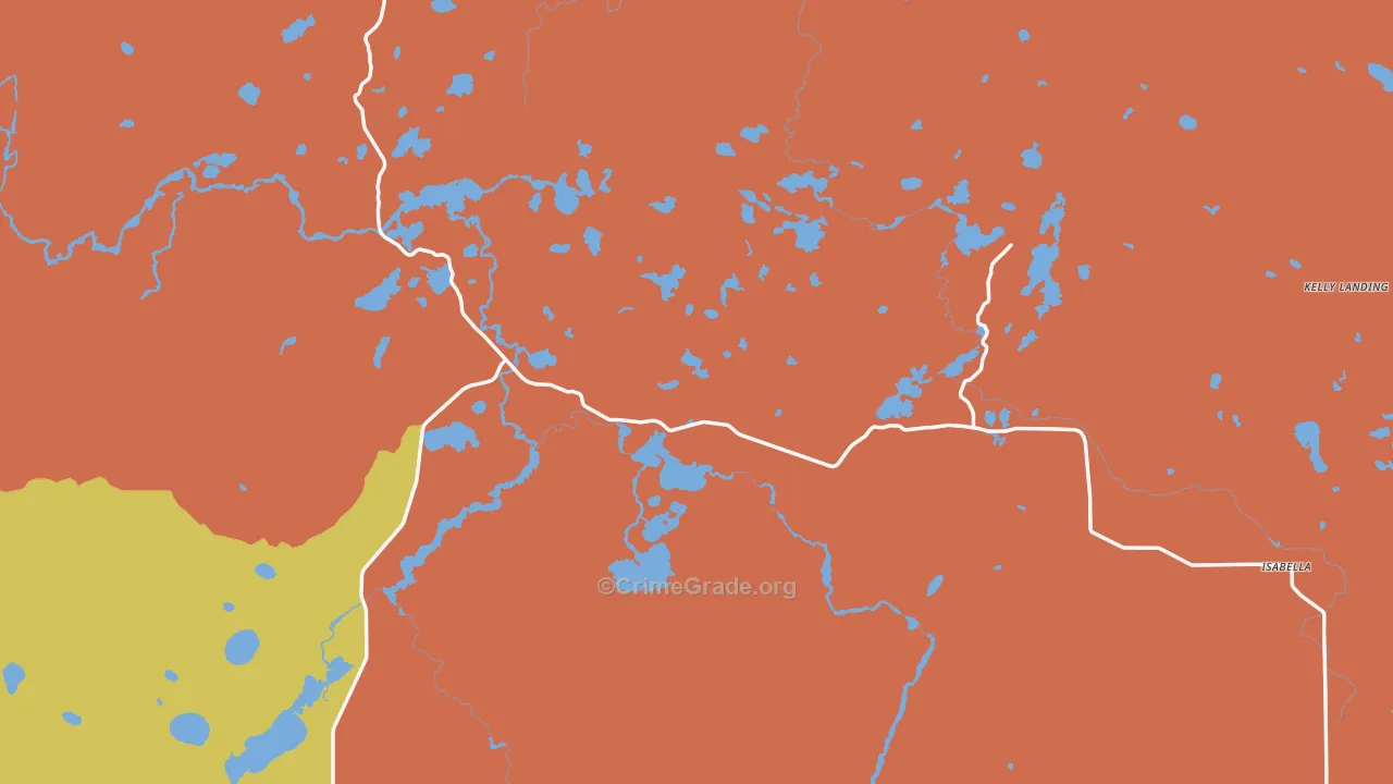 Isabella, MN Map of Vandalism Rates