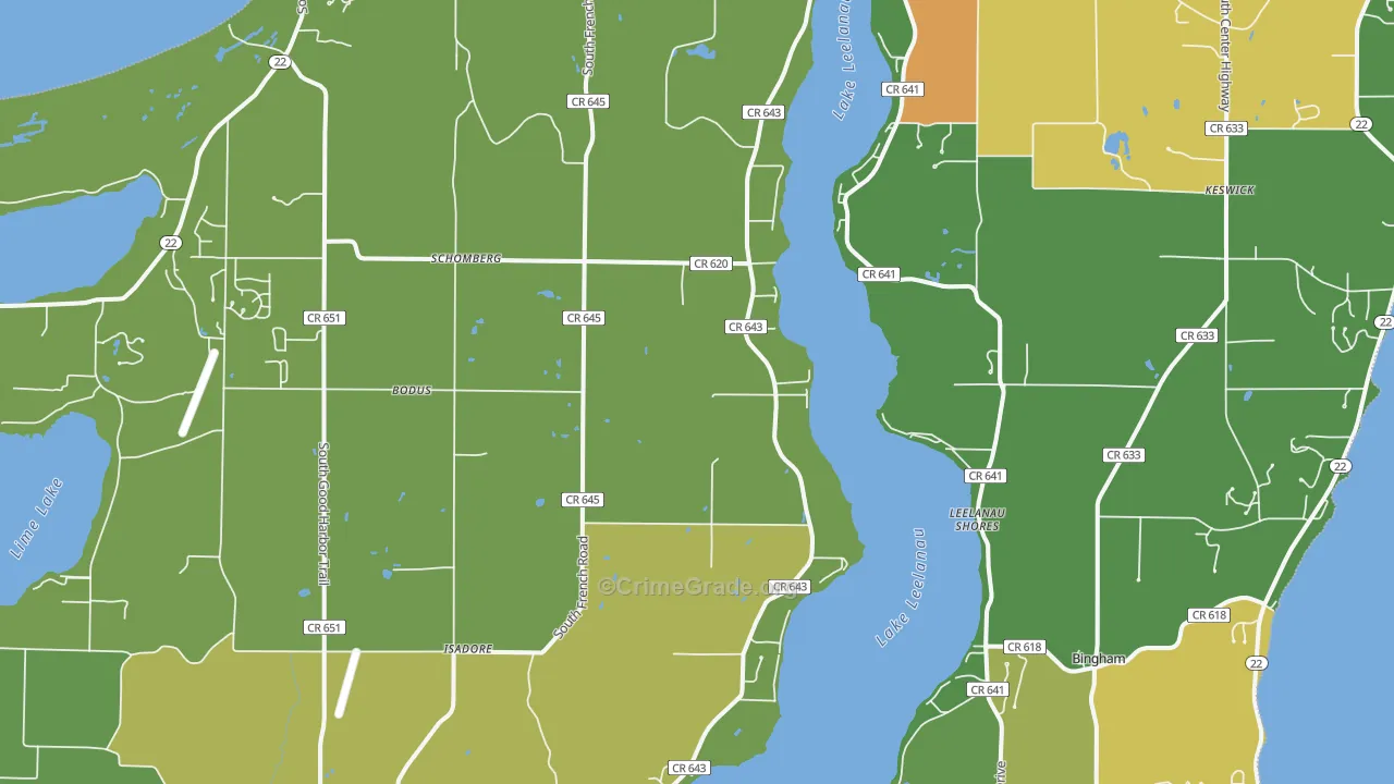 Isadore, MI Map of Vandalism Rates