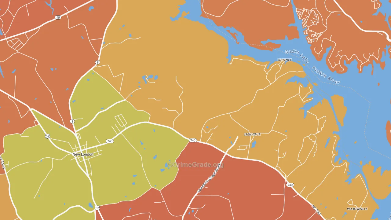 Isenhour, NC Map of Vandalism Rates