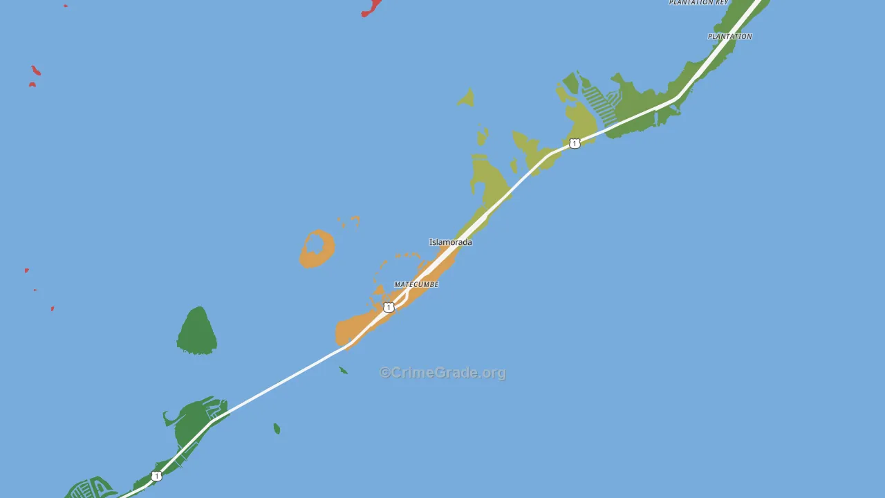 Islamorada, FL Map of Vandalism Rates