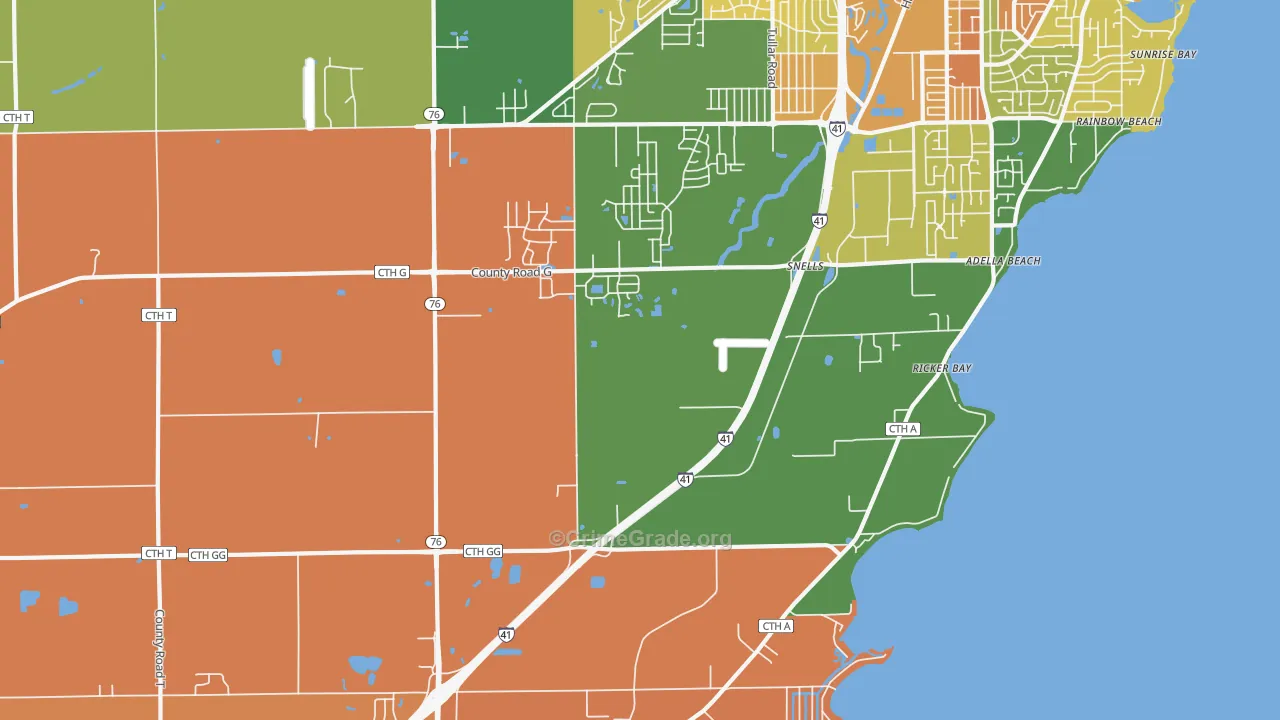 Island Beach, WI Map of Vandalism Rates