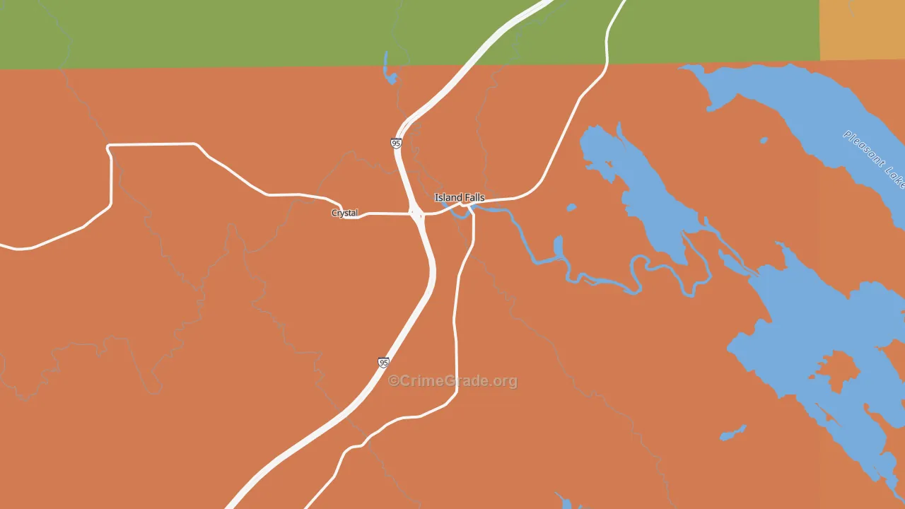 Island Falls, ME Map of Vandalism Rates