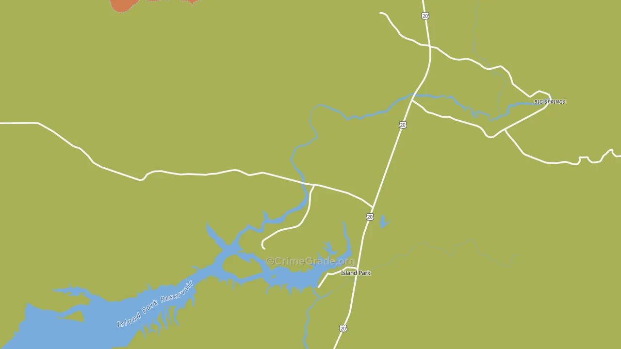 Island Park, ID Map of Vandalism Rates