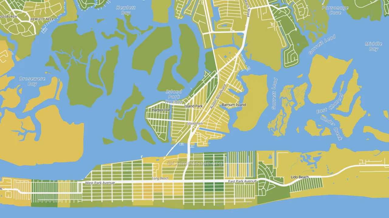 Island Park, NY Map of Vandalism Rates
