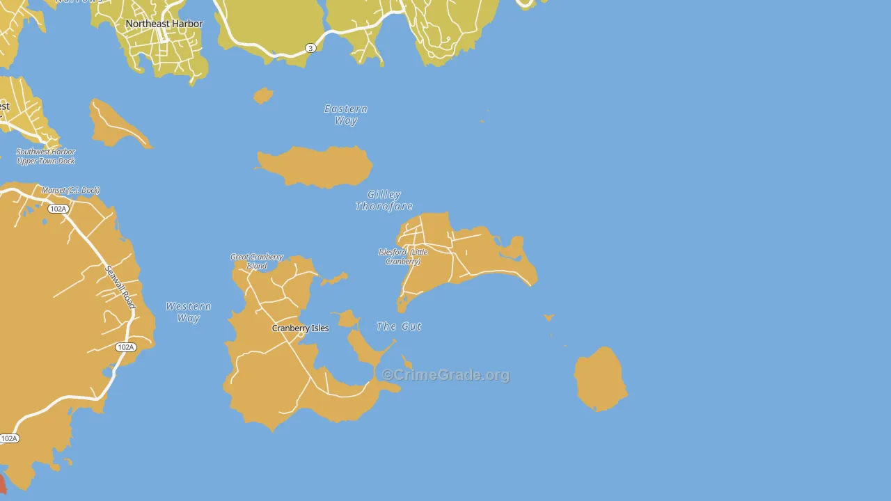 Islesford, ME Map of Vandalism Rates