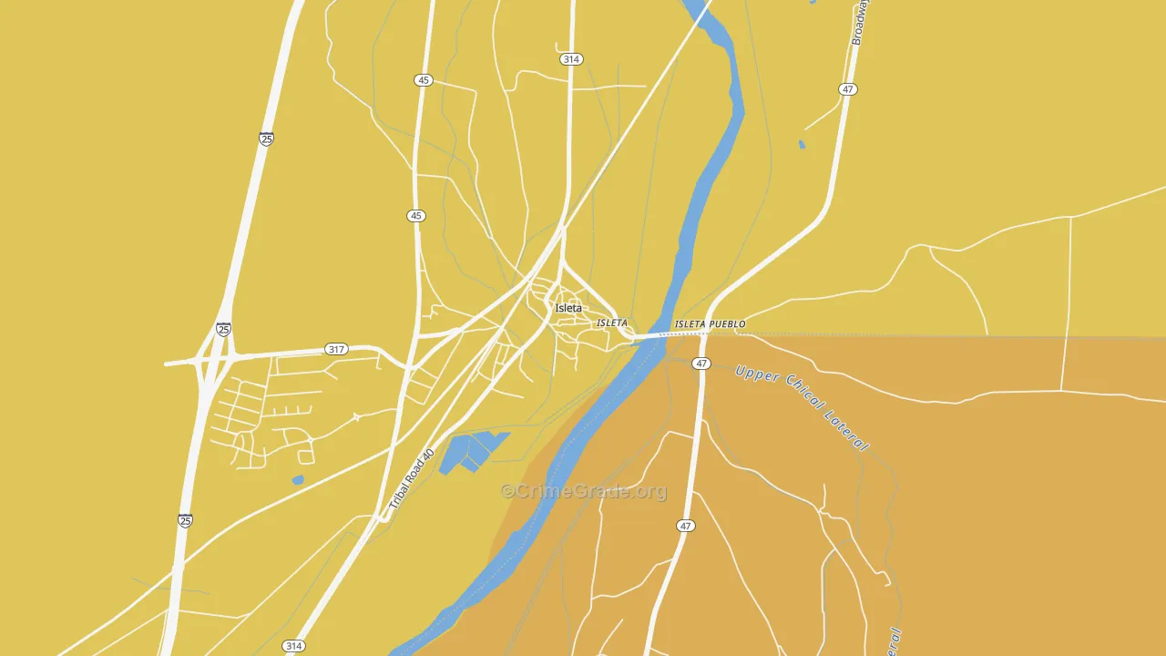 Isleta Village Proper, NM Map of Vandalism Rates