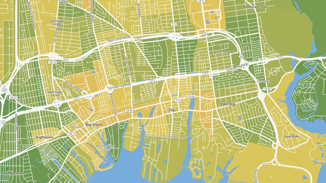 Islip, NY Map of Vandalism Rates