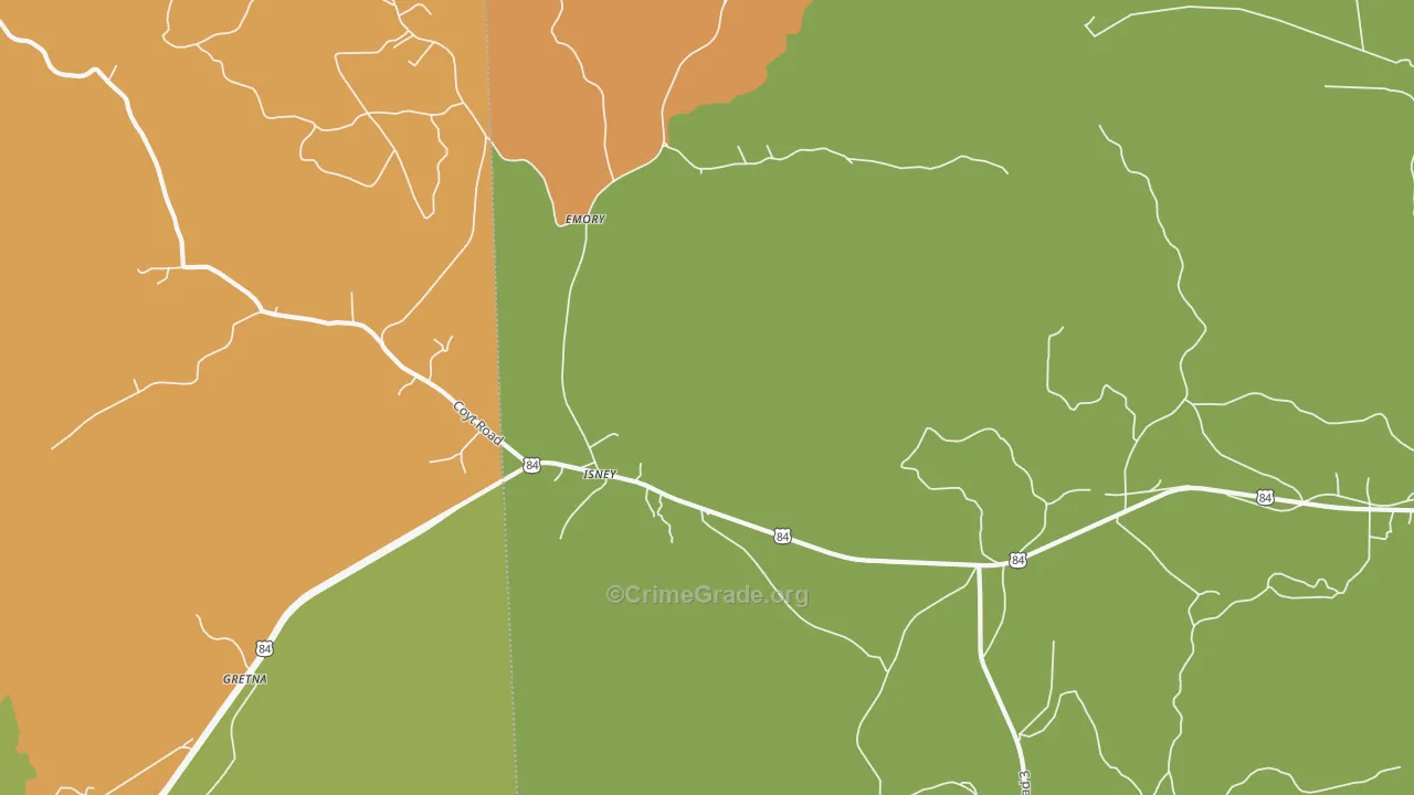 Isney, AL Map of Vandalism Rates
