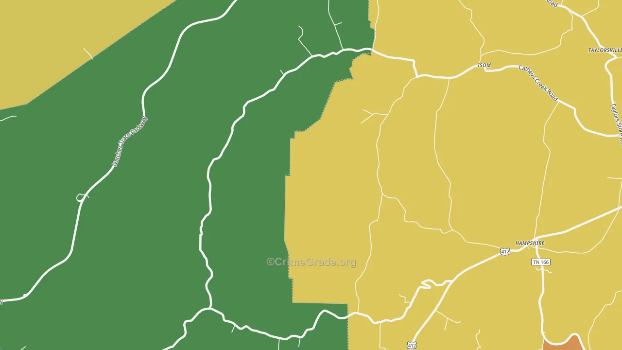 Isom, TN Map of Vandalism Rates