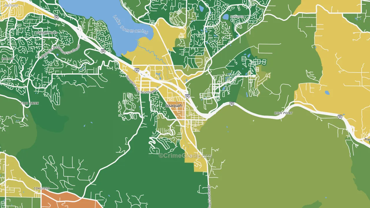 Issaquah, WA Map of Vandalism Rates