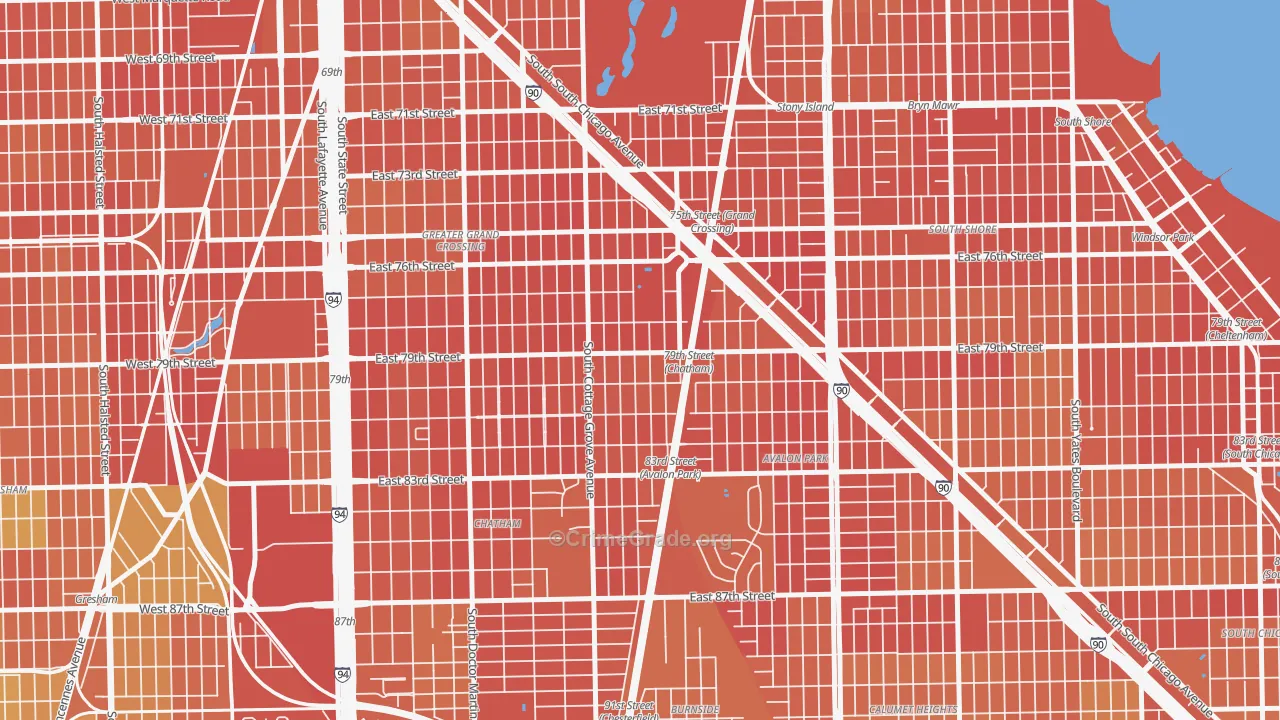 Italian Bowery, Chicago, IL Map of Vandalism Rates