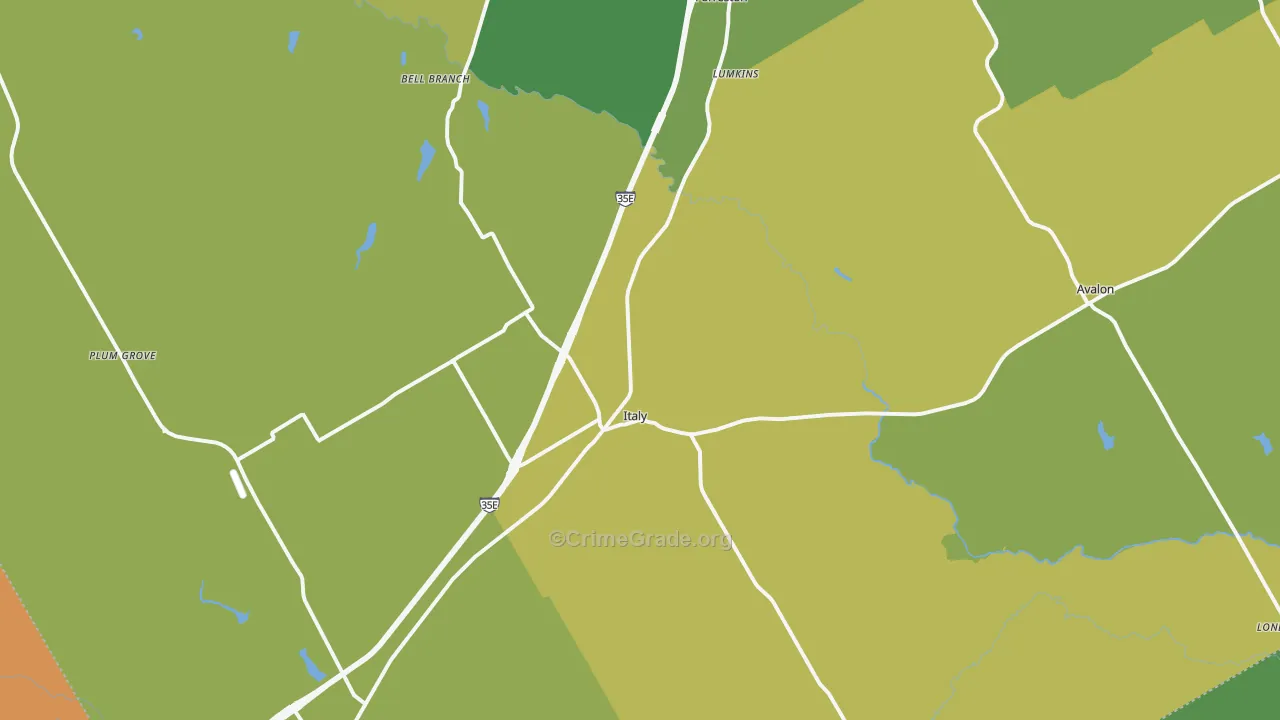 Italy, TX Map of Vandalism Rates