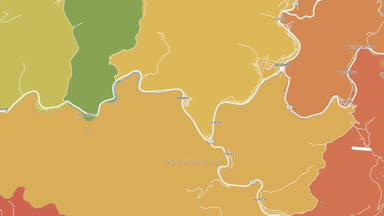 Itmann, WV Map of Vandalism Rates