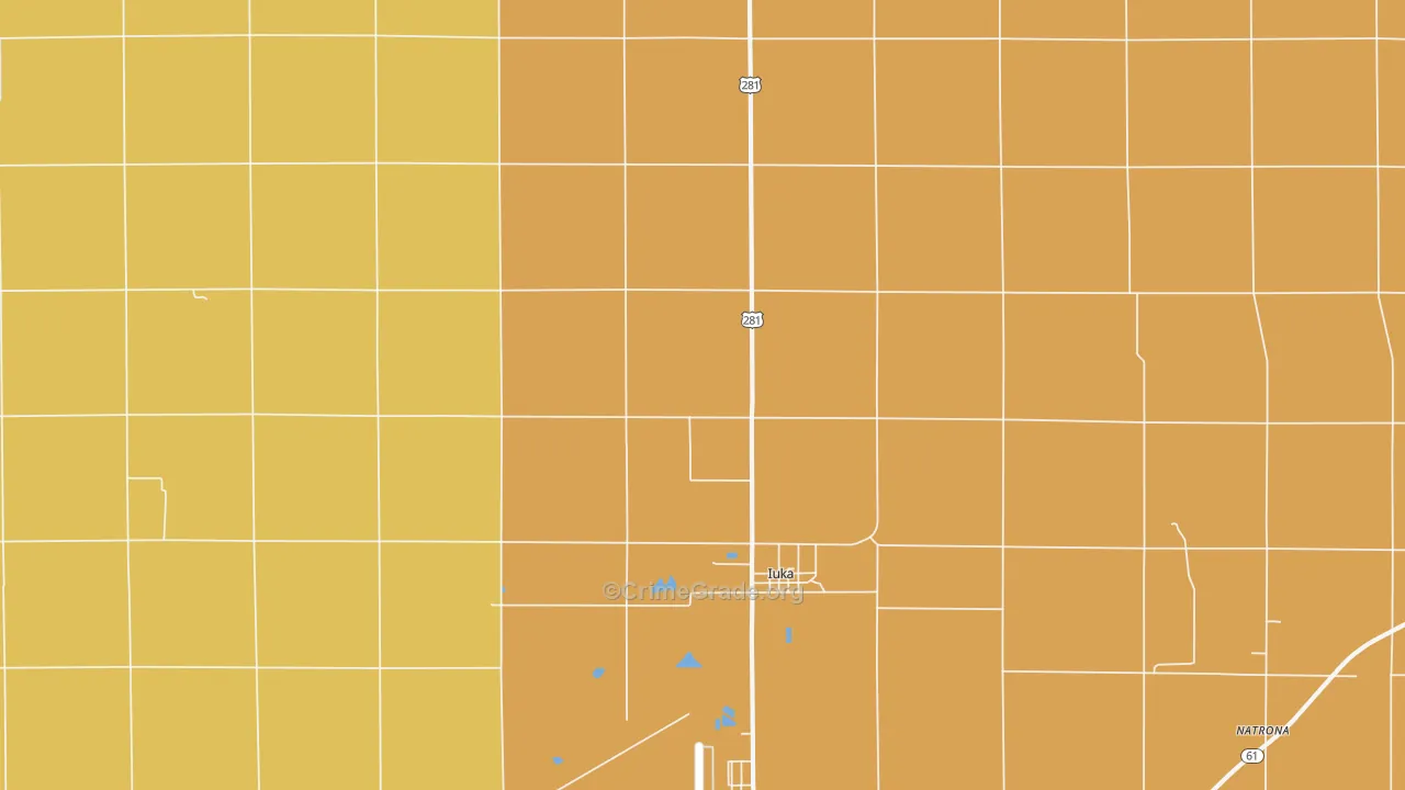 Iuka, KS Map of Vandalism Rates