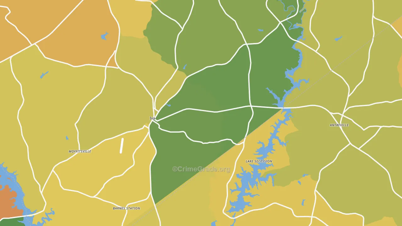 Iva, SC Map of Vandalism Rates