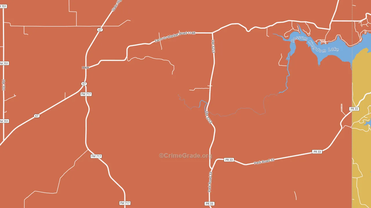 Ivan, TX Map of Vandalism Rates