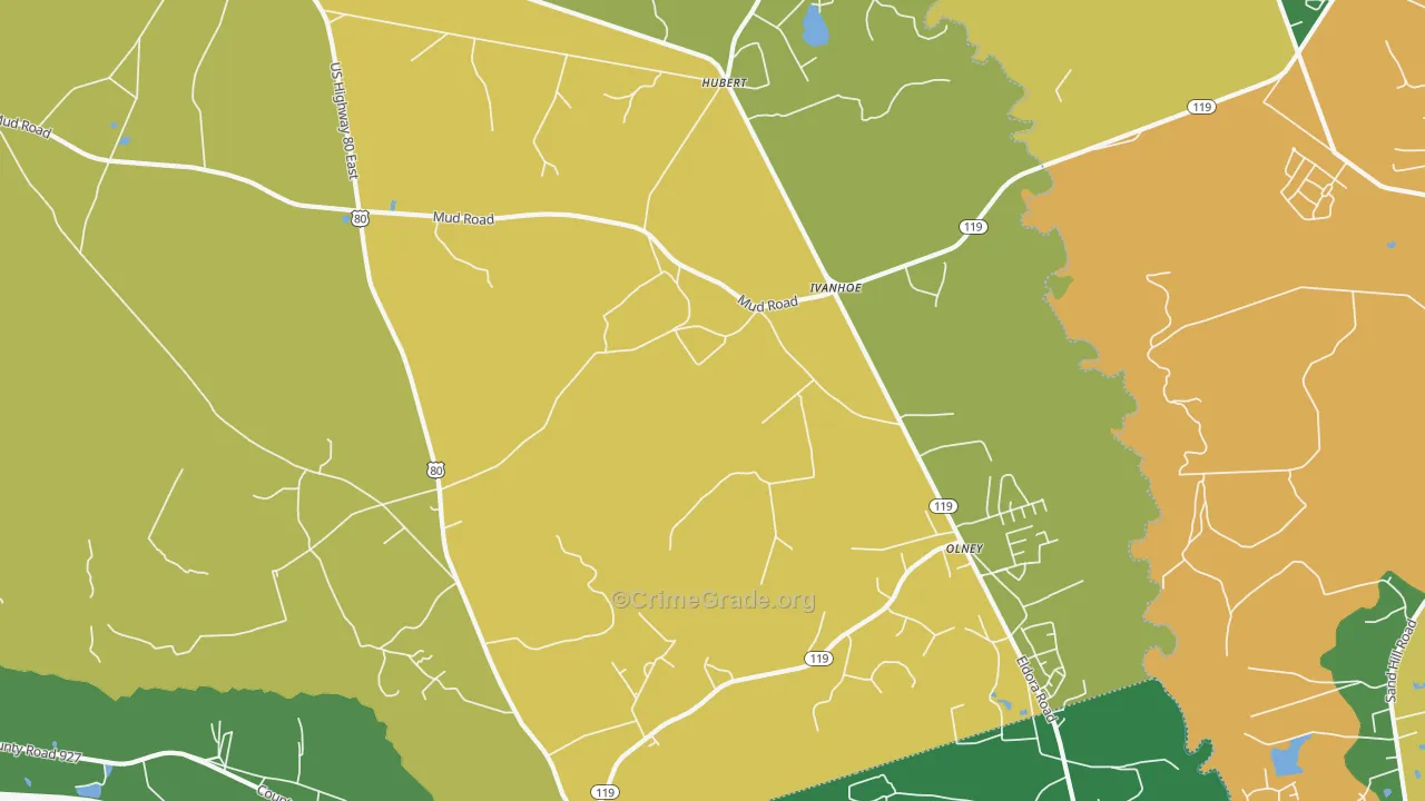 Ivanhoe, GA Map of Vandalism Rates
