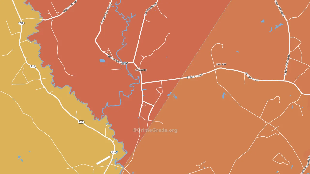 Ivanhoe, NC Map of Vandalism Rates