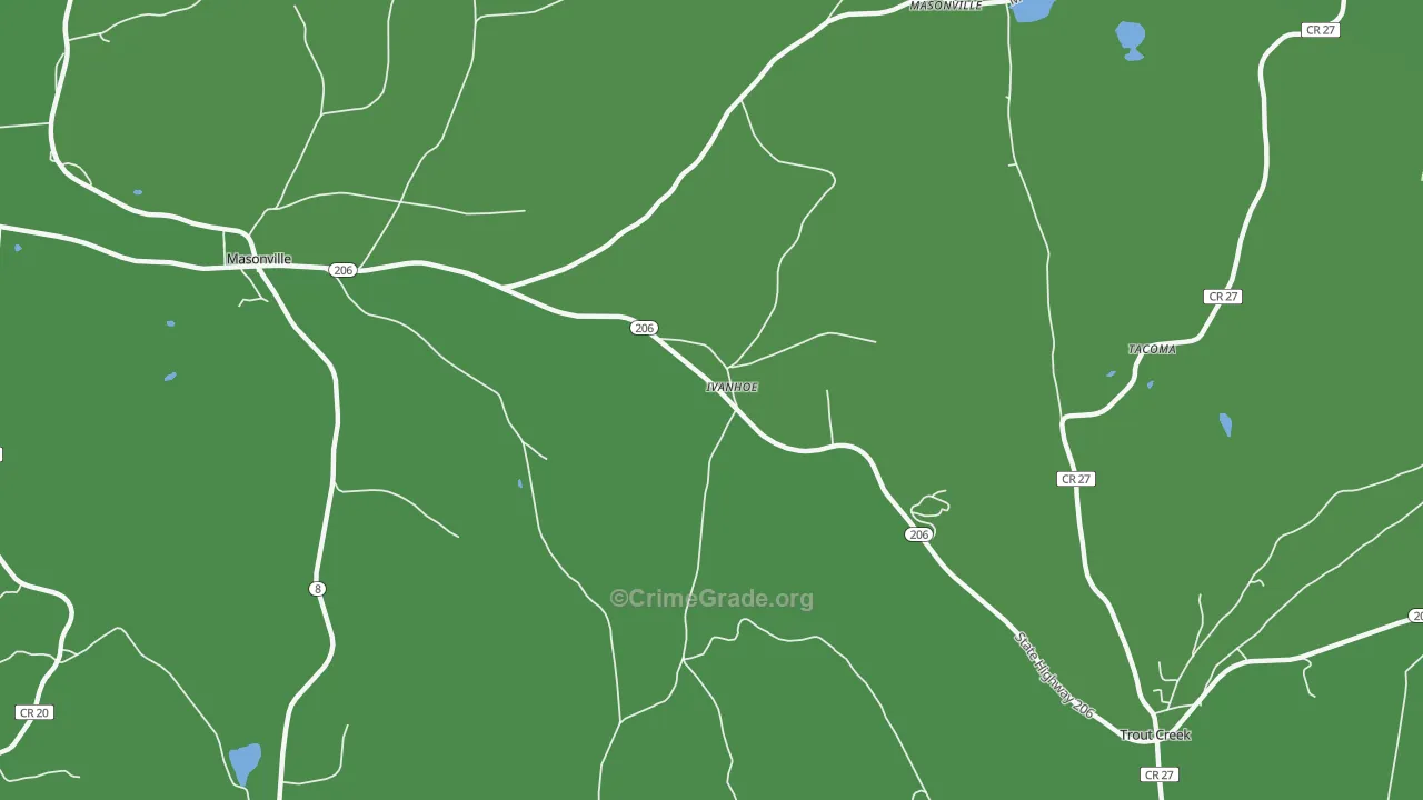 Ivanhoe, NY Map of Vandalism Rates