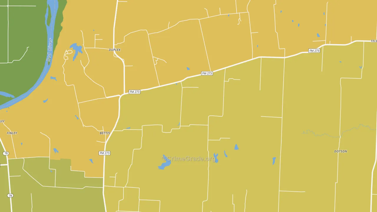 Ivanhoe, TX Map of Vandalism Rates