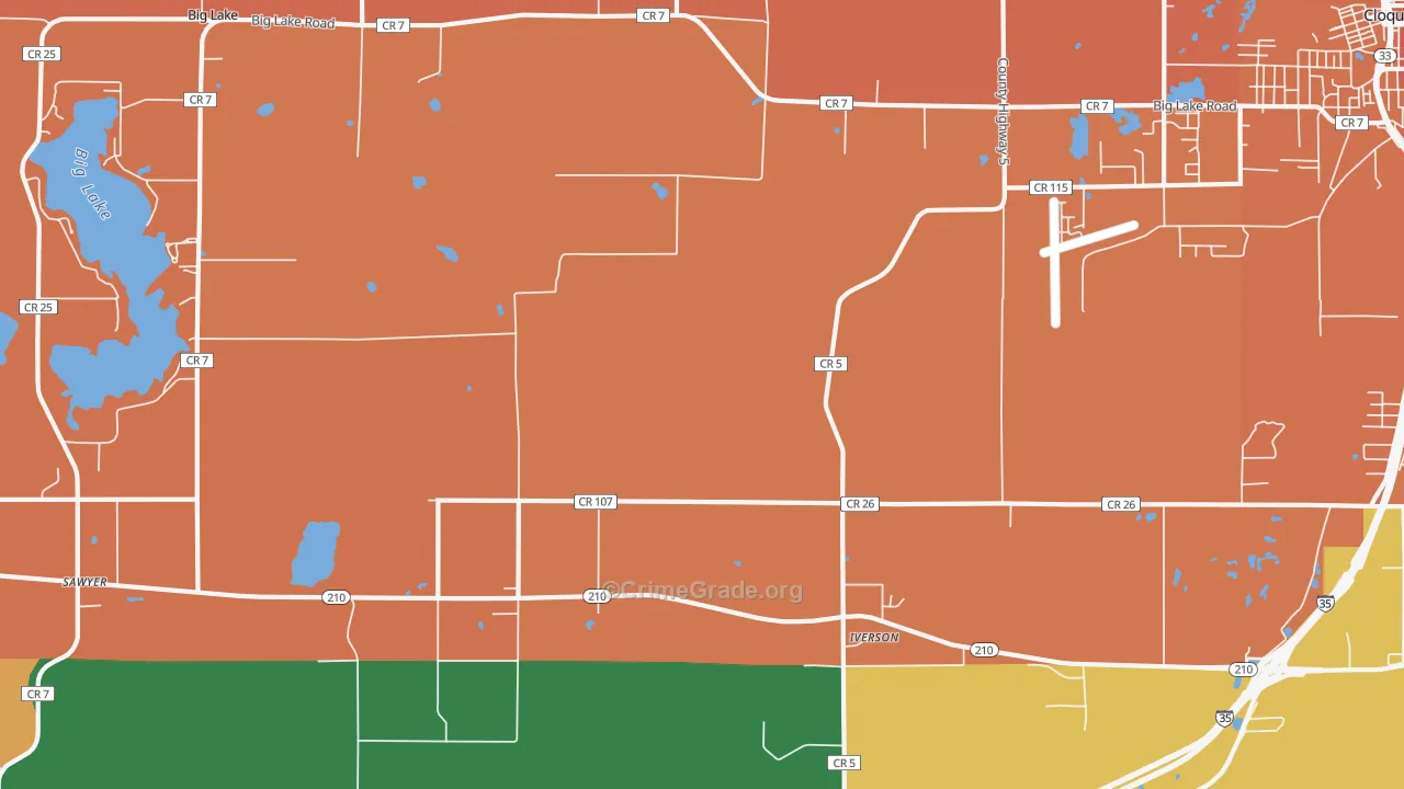 Iverson, MN Map of Vandalism Rates