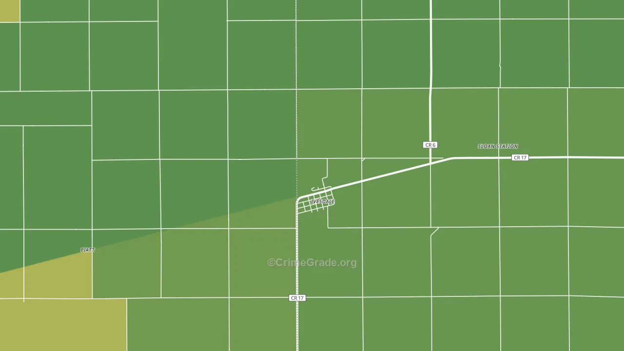 Ivesdale, IL Map of Vandalism Rates