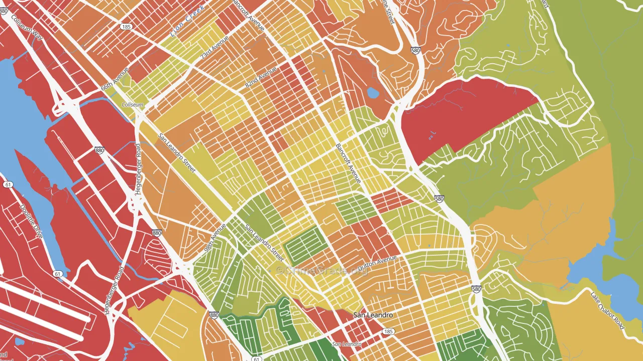 Iveywood, Oakland, CA Map of Vandalism Rates