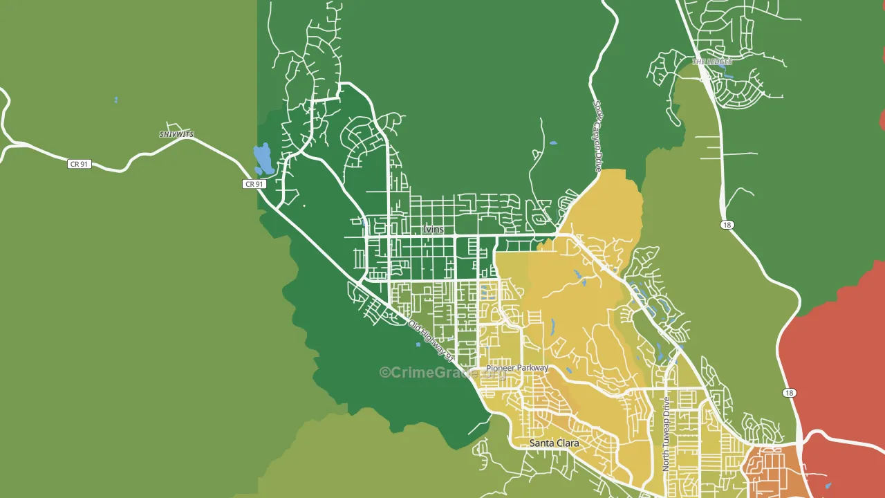 Ivins, UT Map of Vandalism Rates