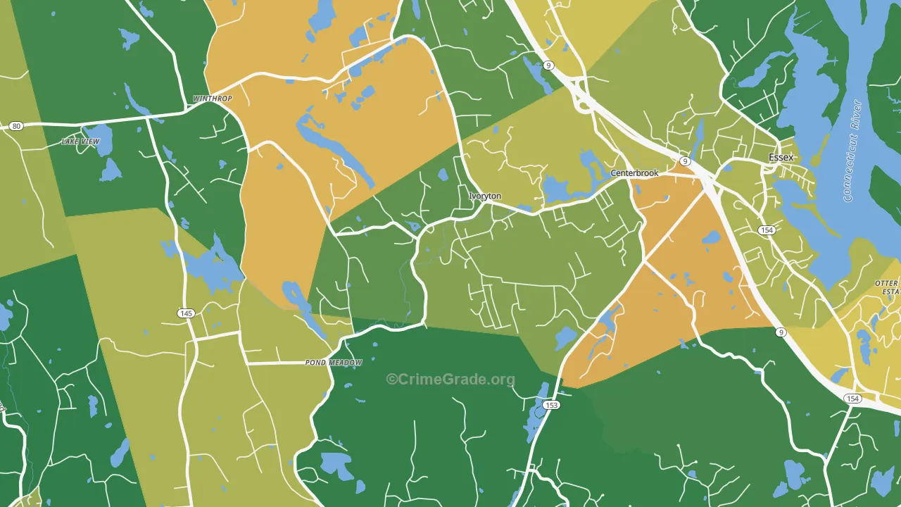 Ivoryton, CT Map of Vandalism Rates