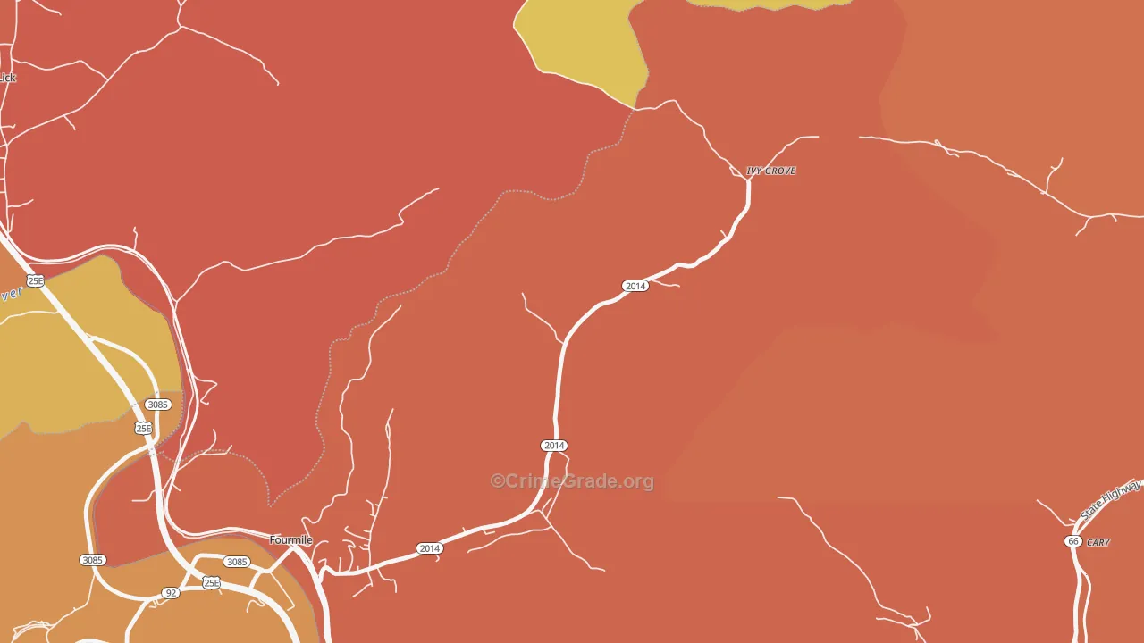 Ivy Grove, KY Map of Vandalism Rates