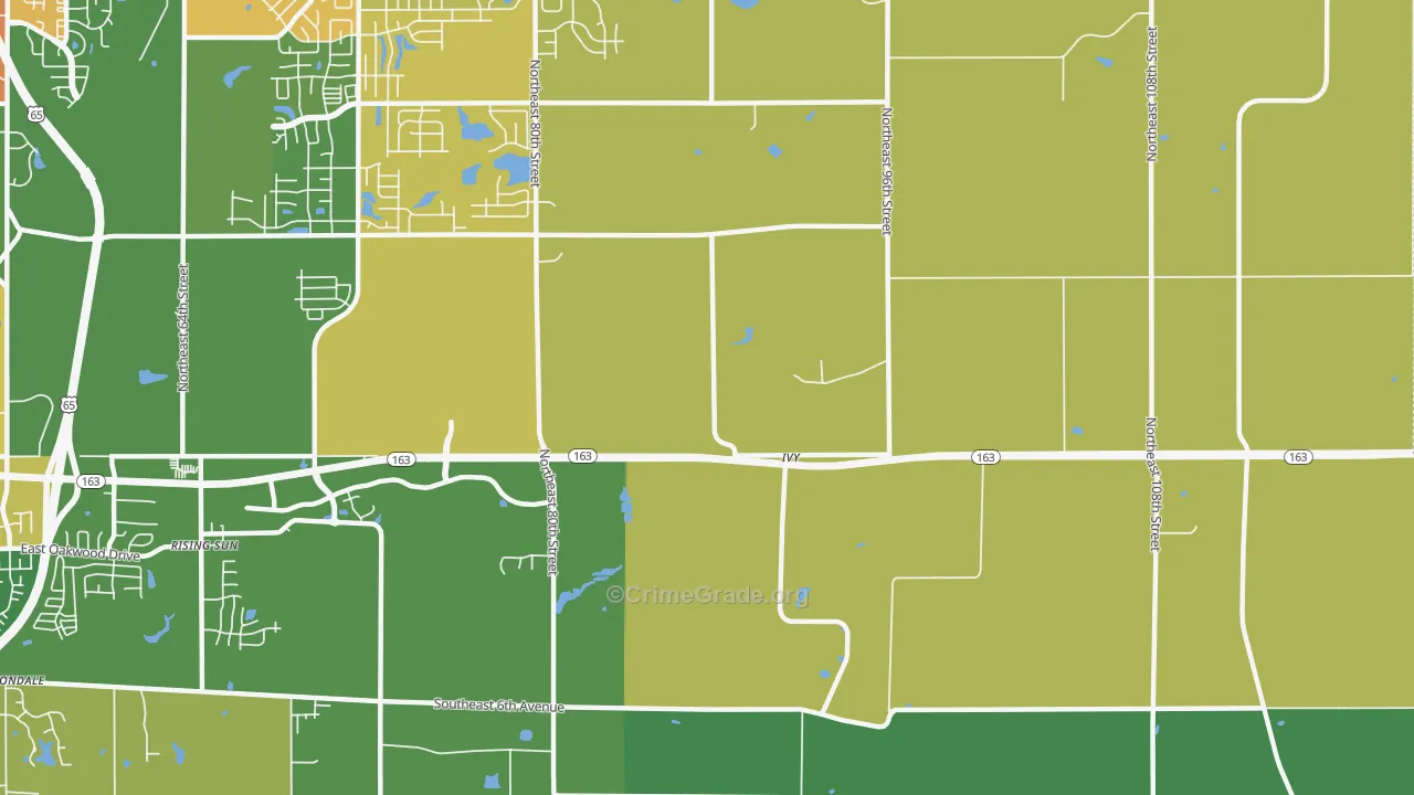 Ivy, IA Map of Vandalism Rates