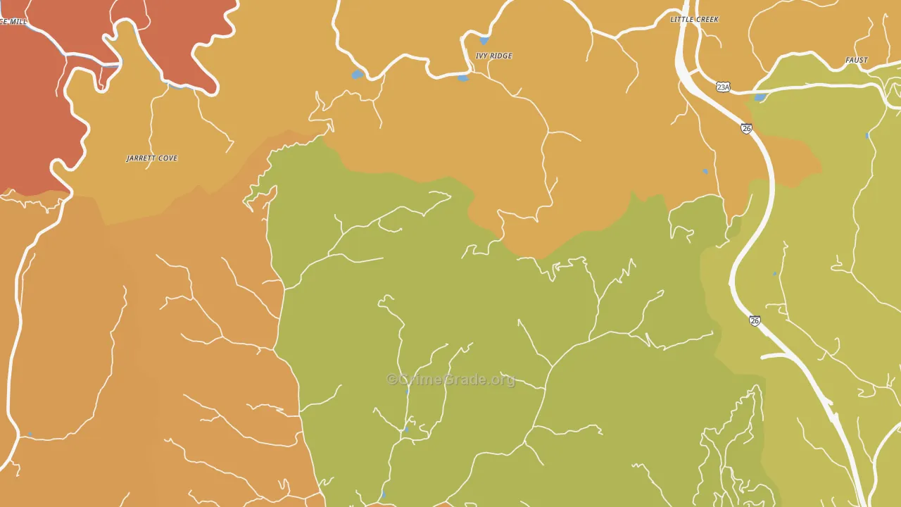 Ivy Ridge, NC Map of Vandalism Rates