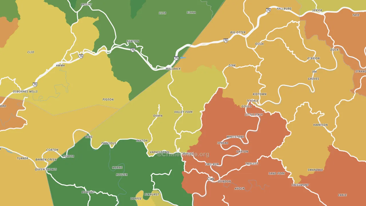 Ivydale, WV Map of Vandalism Rates
