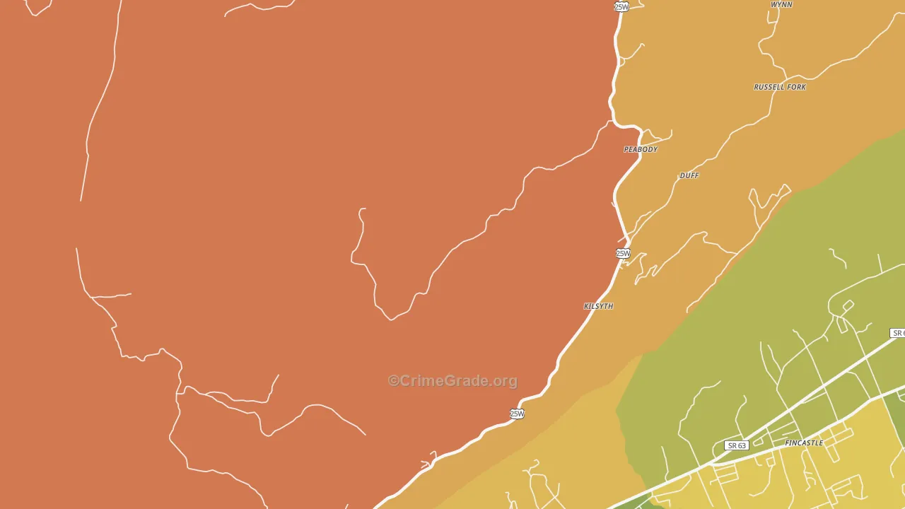 Ivydell, TN Map of Vandalism Rates