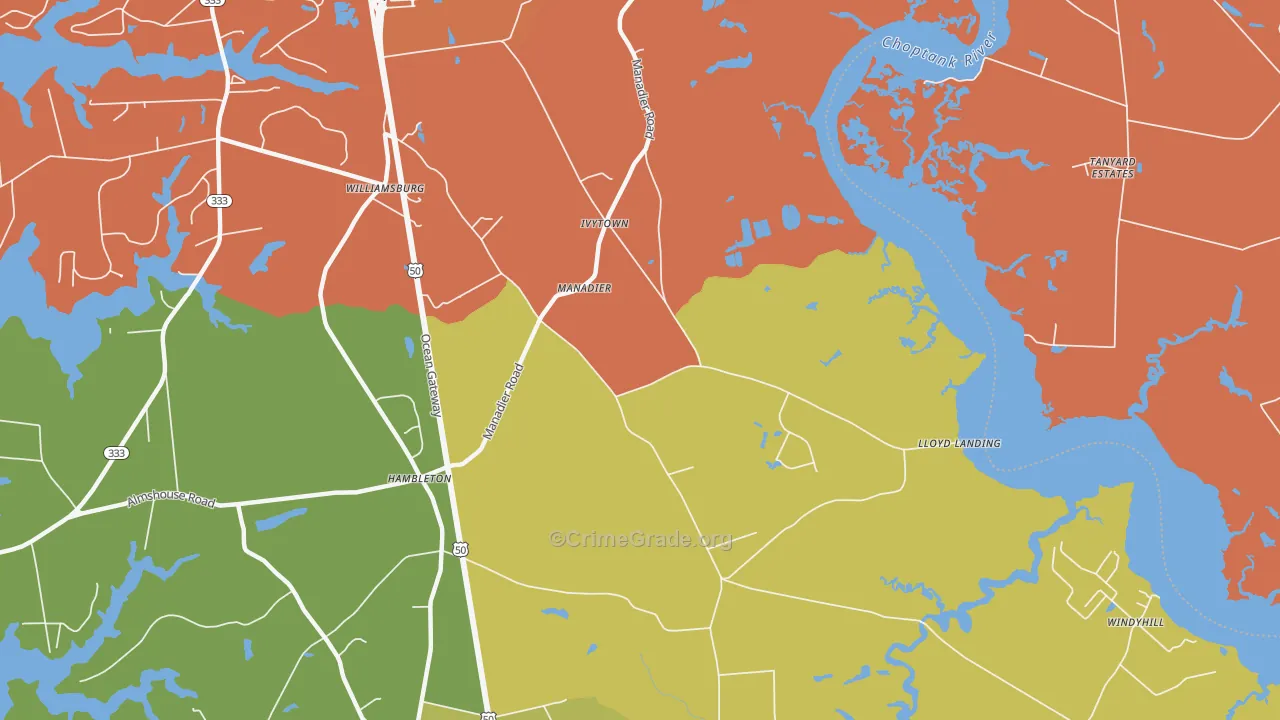 Ivytown, MD Map of Vandalism Rates