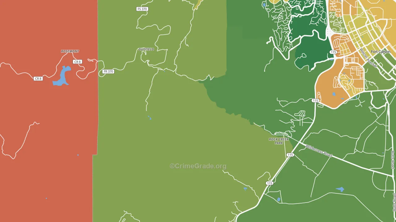 Ivywild, CO Map of Vandalism Rates